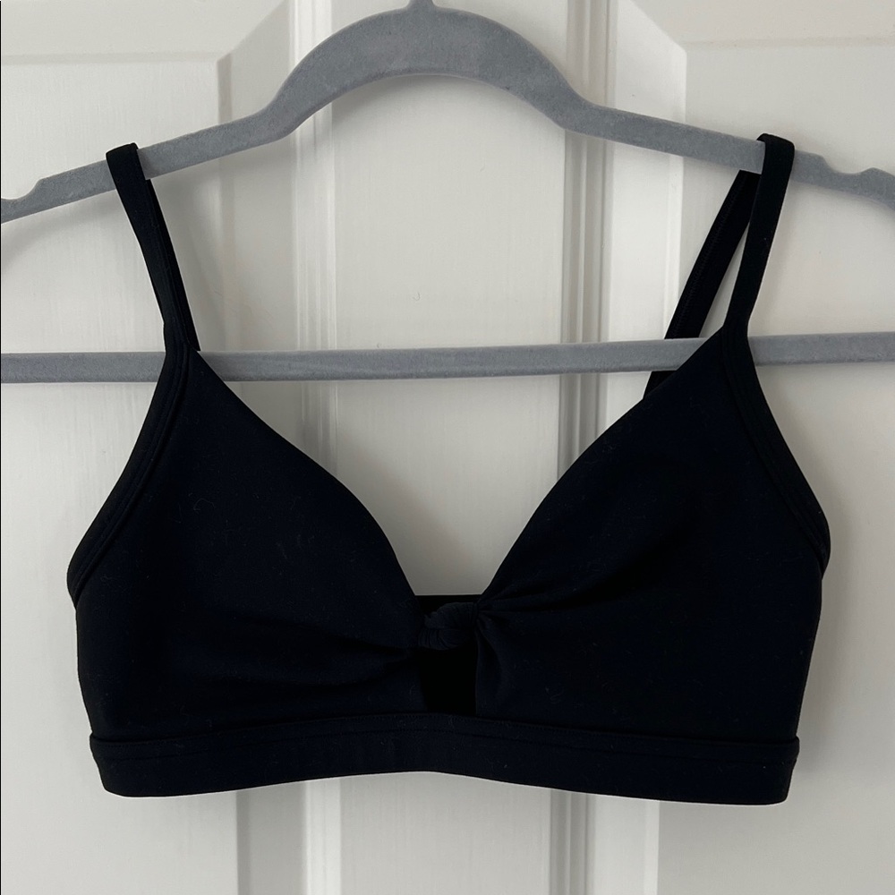 Spiritual Gangster Black Knot-Front Bralette - Sports Bra